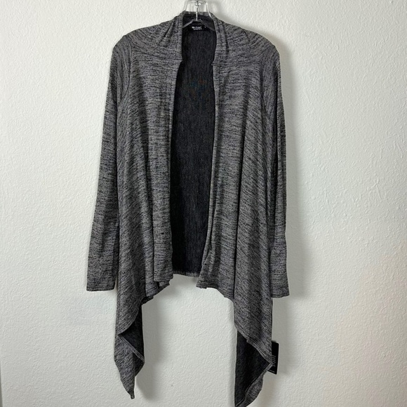 Revolve Michael Lauren Moshi Waterfall Cardigan Heather Charcoal Grey Large NWT - Picture 5 of 8